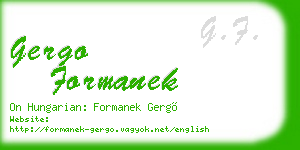 gergo formanek business card