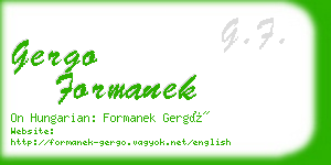 gergo formanek business card